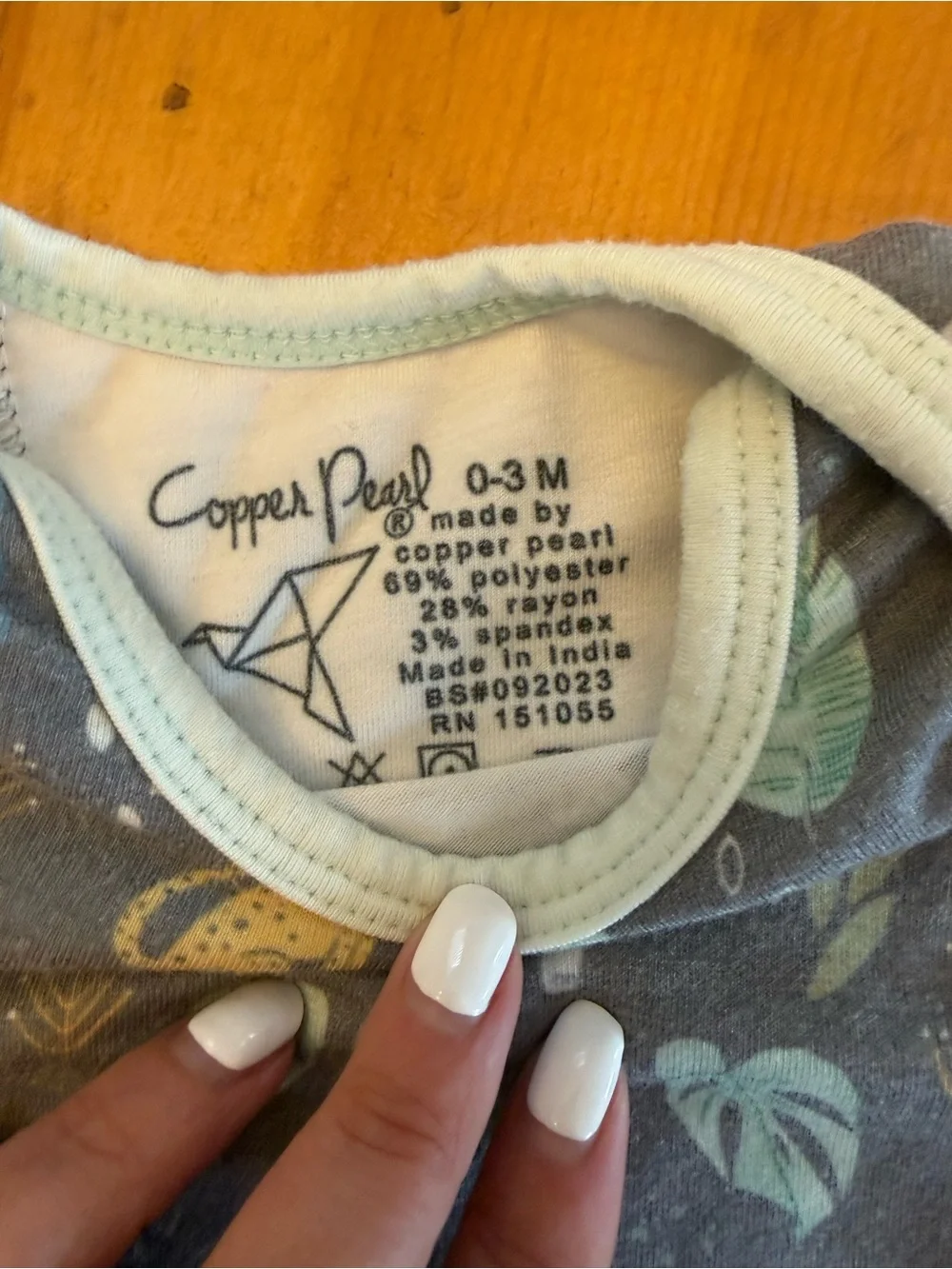 Copper Pearl Long-Sleeve Bodysuit in Bengal 0-3mo
